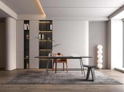 现代书房3D模型下载